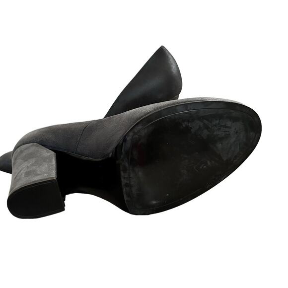 Casadei Gunmetal Gray Textured Block Heel Italian Leather Pumps Size 8.5 - Picture 6 of 8